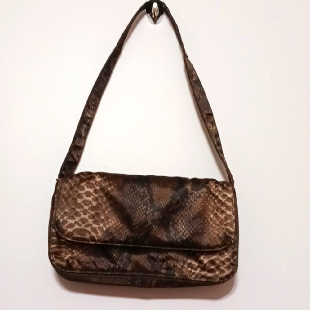Naturalizer Brown Black Soft Nylon Small Bag Snap closure 2 zip pockets pre own